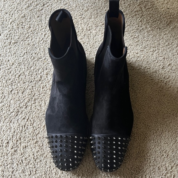 Christian Louboutin Other - Christian Louboutin black suede spiked boots. 12 *READ*